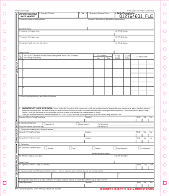 Hazardous Material Manifest - Continuous